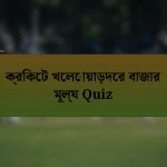 ক্রিকেট খেলোয়াড়দের বাজার মূল্য Quiz